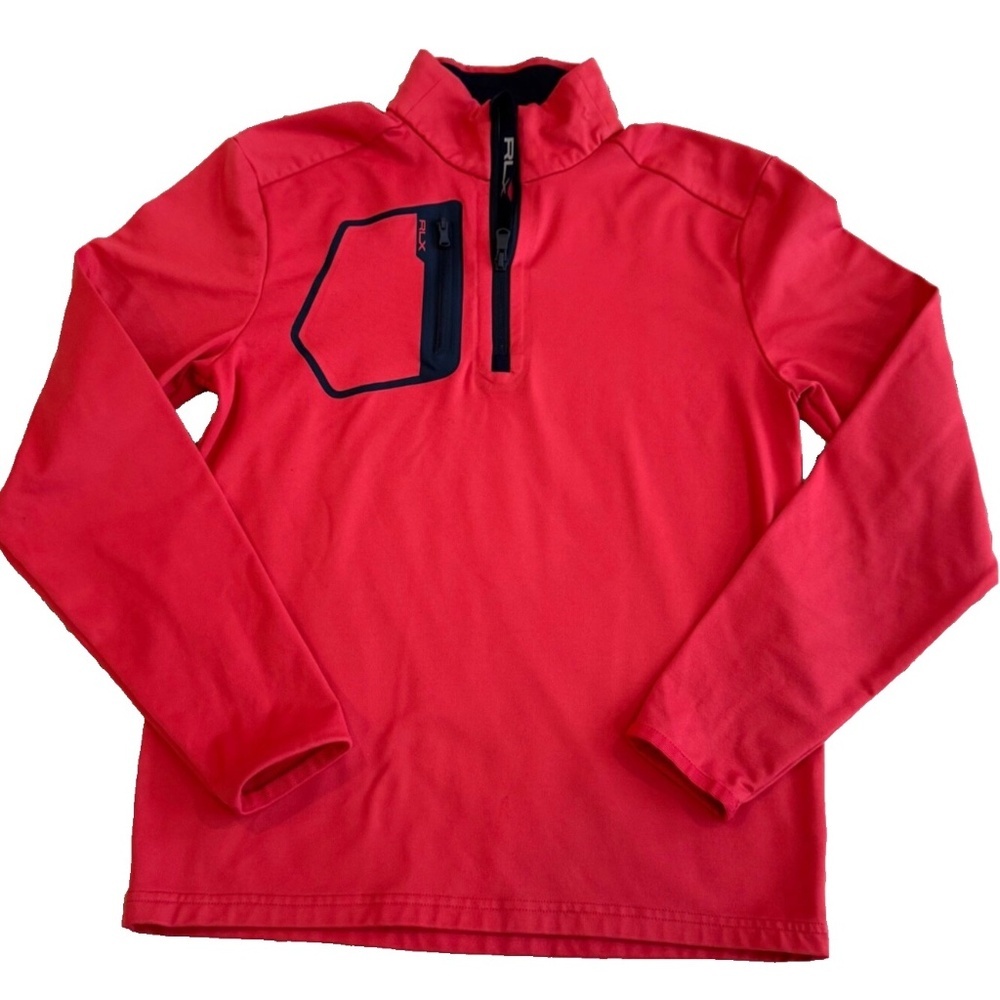 RLX Ralph Lauren Women's 1/4 Zip Fleece-Lined Top; Hot Pink Size XS